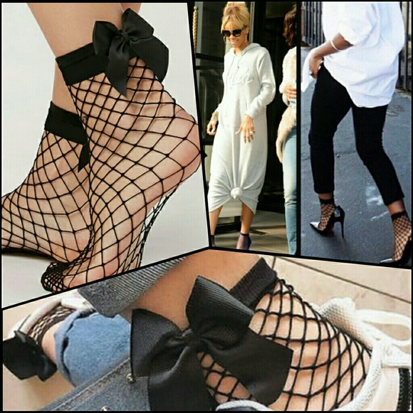 🚫SOLD OUT🚫 Punk Fish Net Bow Socks (3 Sets) - Picture 5 of 5